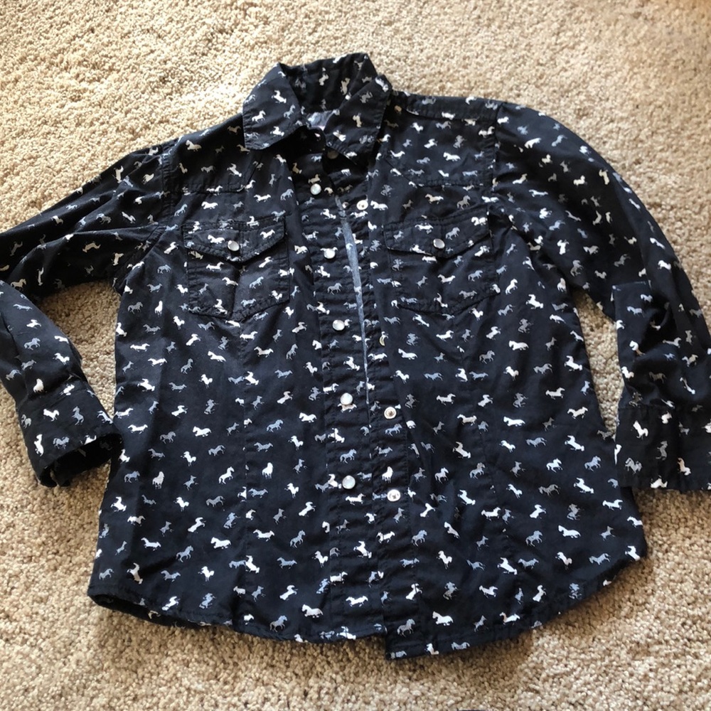 Button down horse print shirt